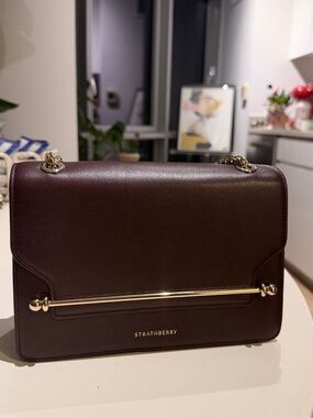 New Strathberry East/West Burgundy Shoulder/Crossbody Bag